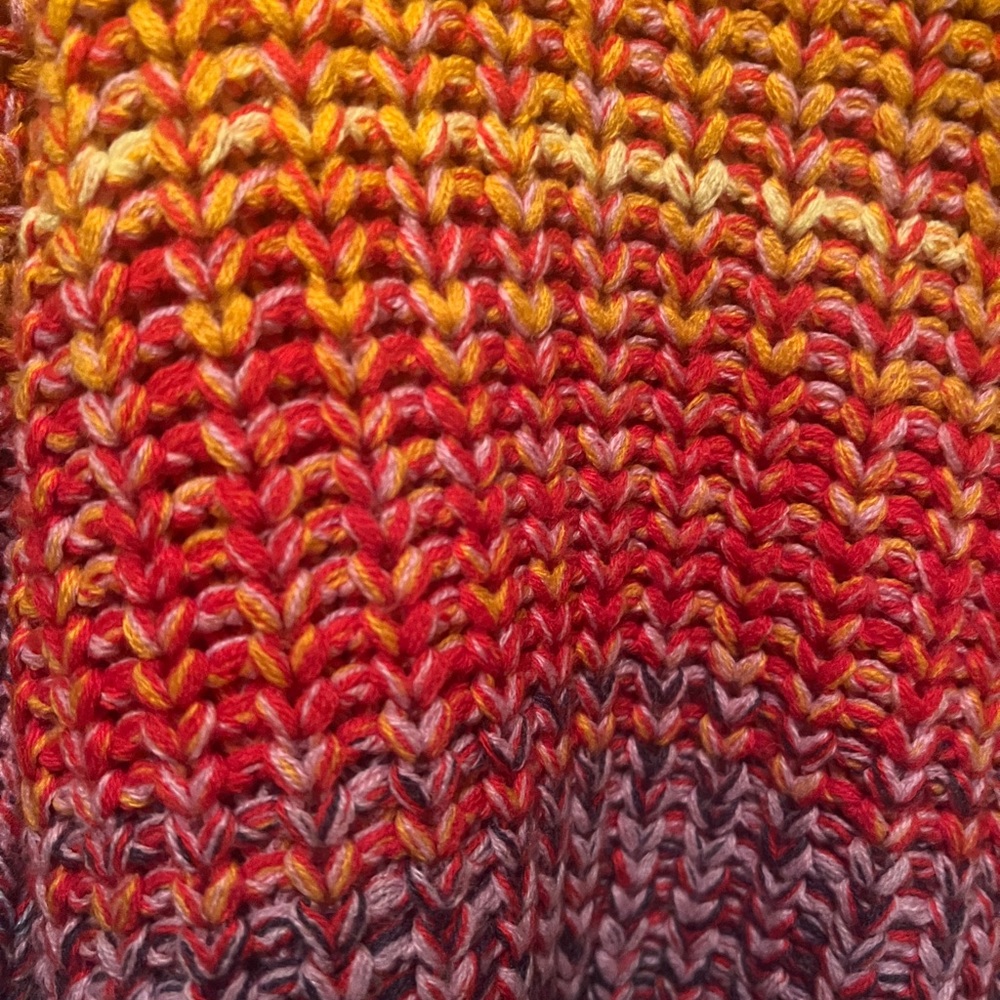 WOMENS COZY CROCHET SCOOPNECK MULTICOLORED SWEATER SIZE SMALL (LIKE NEW) - Picture 3 of 5
